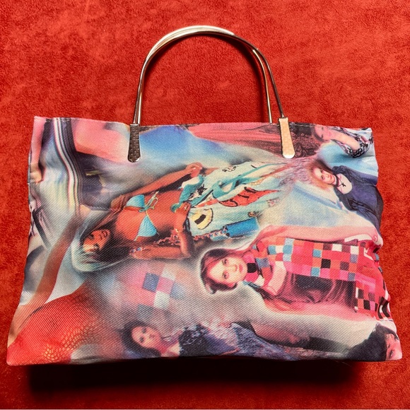 NWOT VINTAGE Y2K Runway SUPERMODEL Print Handbag PURSE - Picture 7 of 14
